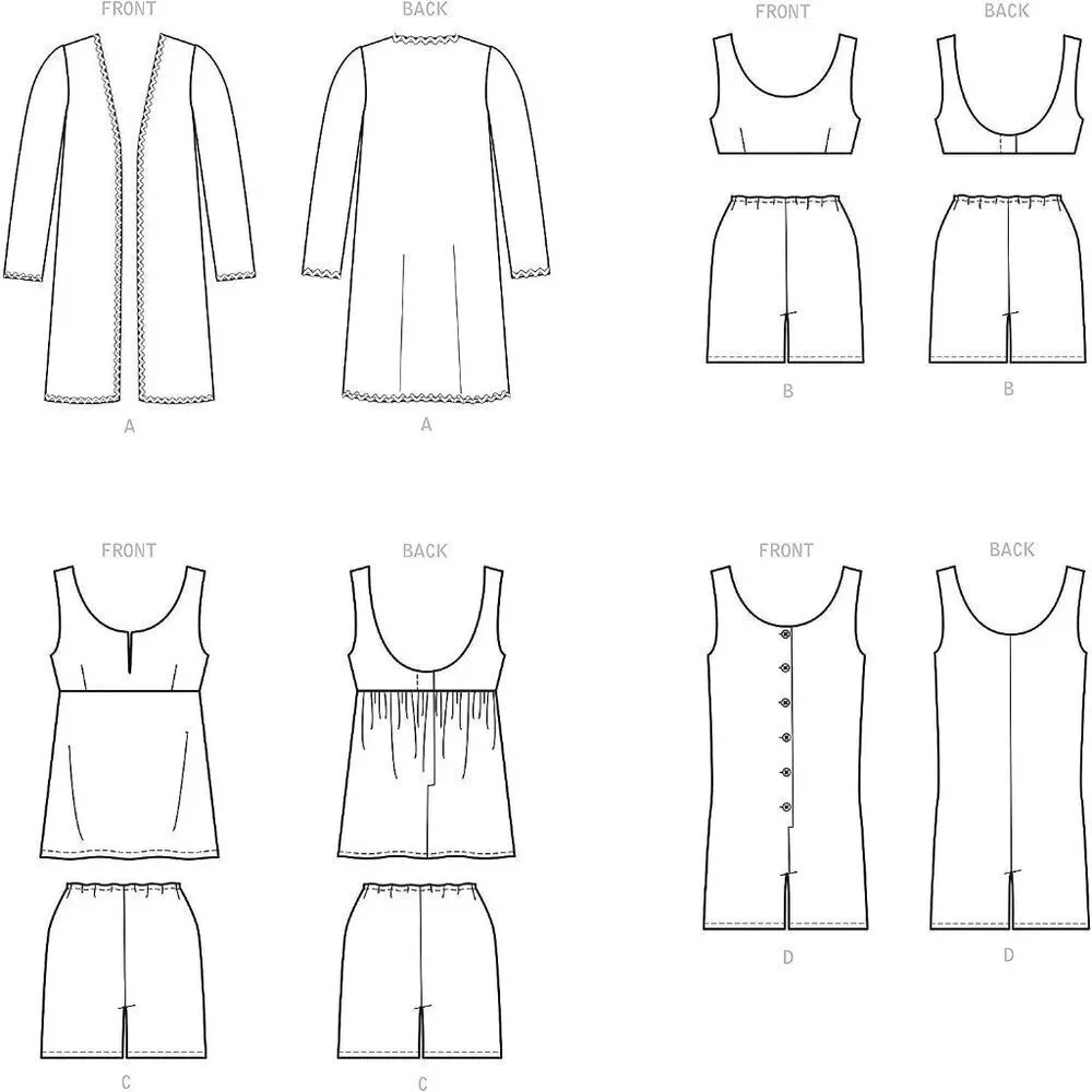 Simplicity‎ Sewing Pattern 9085 10549 Costume Robe Top Bottoms Romper Size 14-22